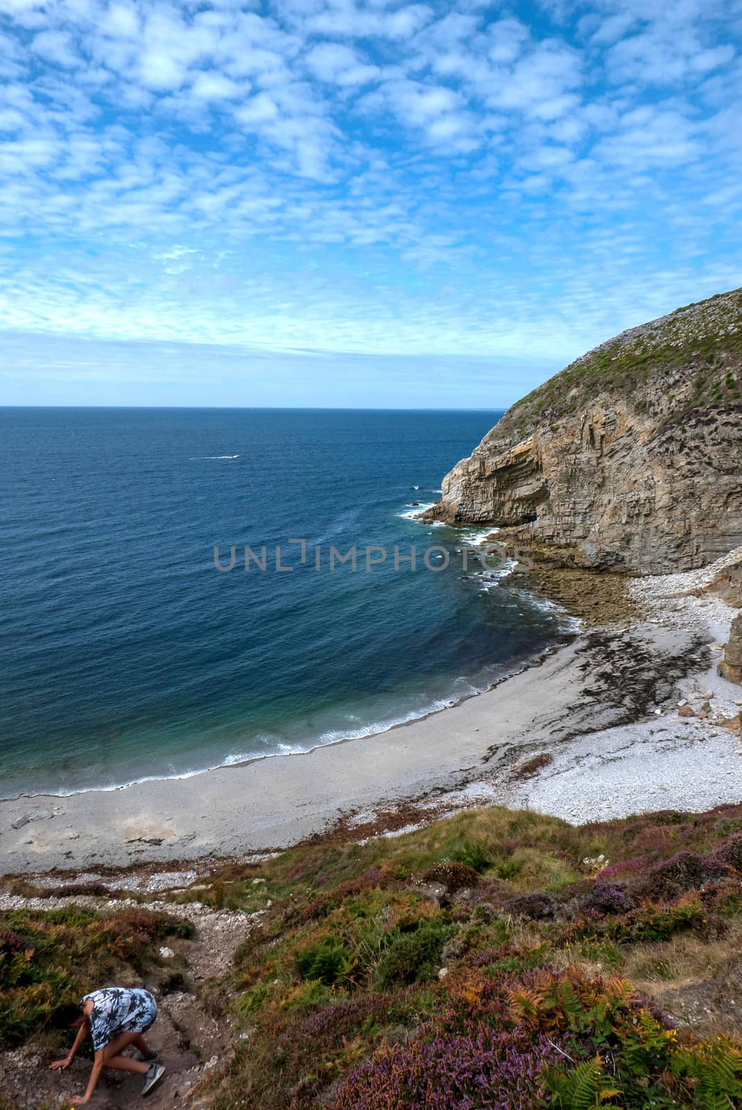 a landscape of Brittany in summer, France. sea, color of this region in summer