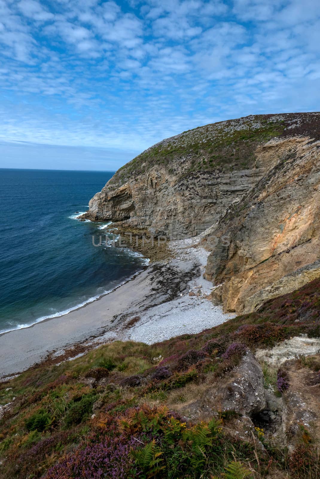 a landscape of Brittany in summer, France. sea, color of this region in summer