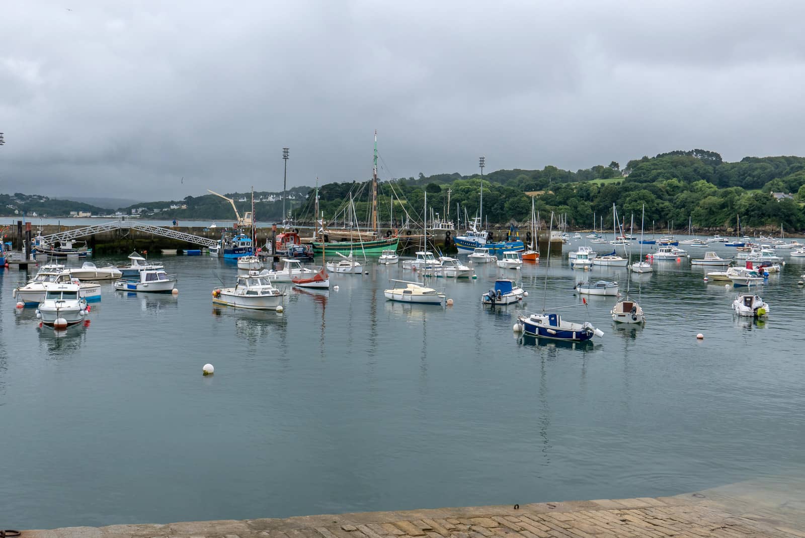 a landscape of Brittany in summer, France. sea, color of this region in summer