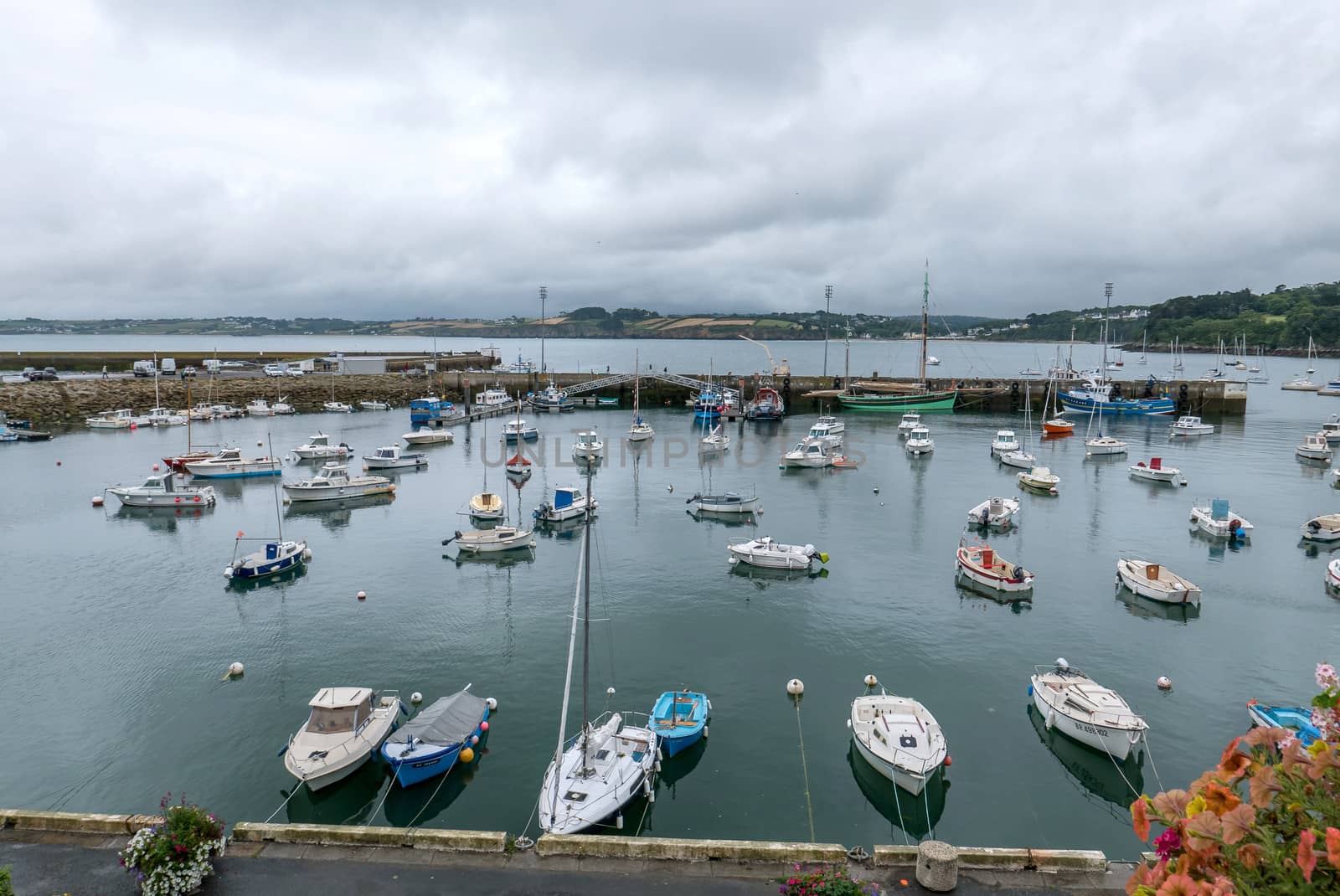 a landscape of Brittany in summer, France. sea, color of this region in summer