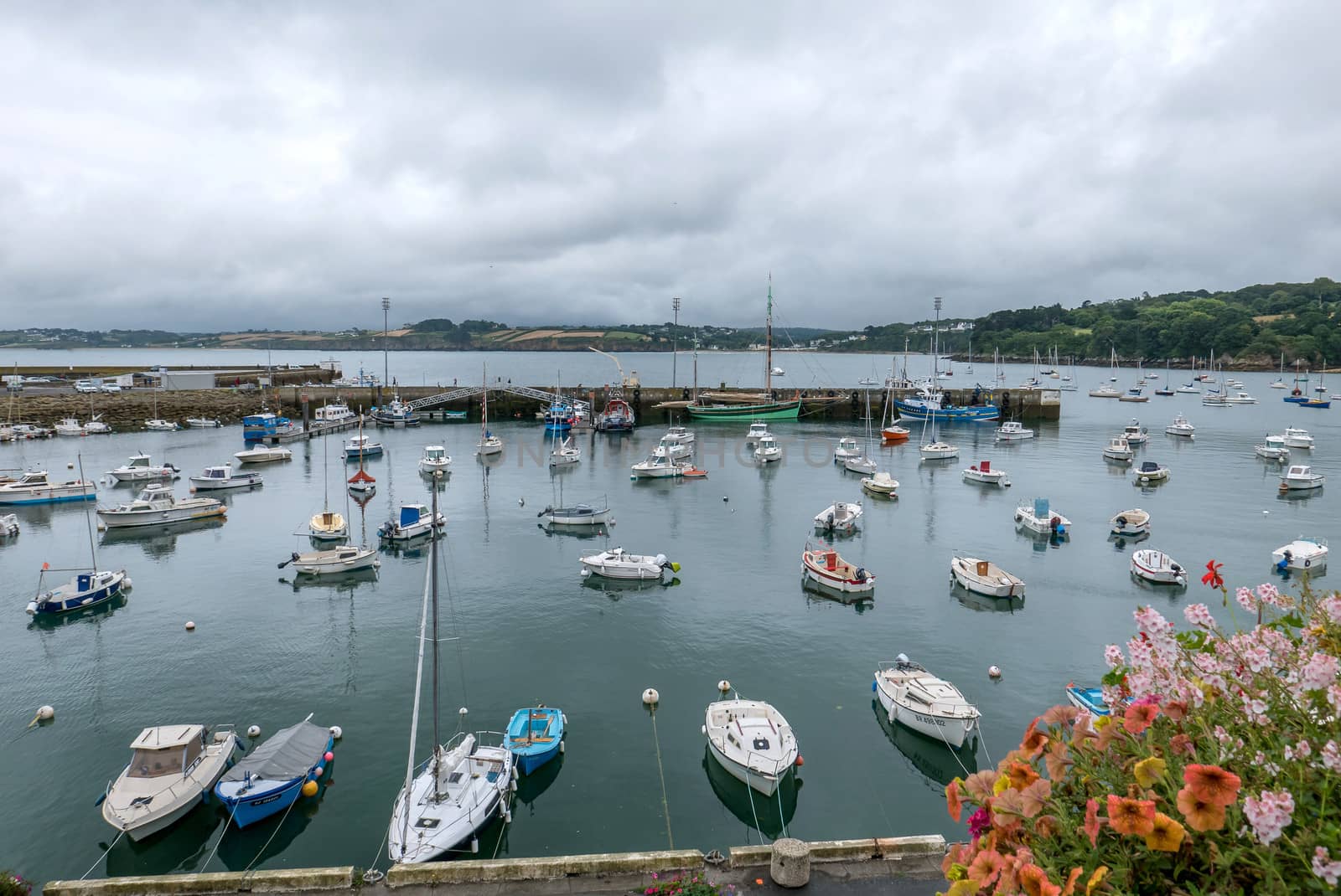 a landscape of Brittany in summer, France. sea, color of this region in summer