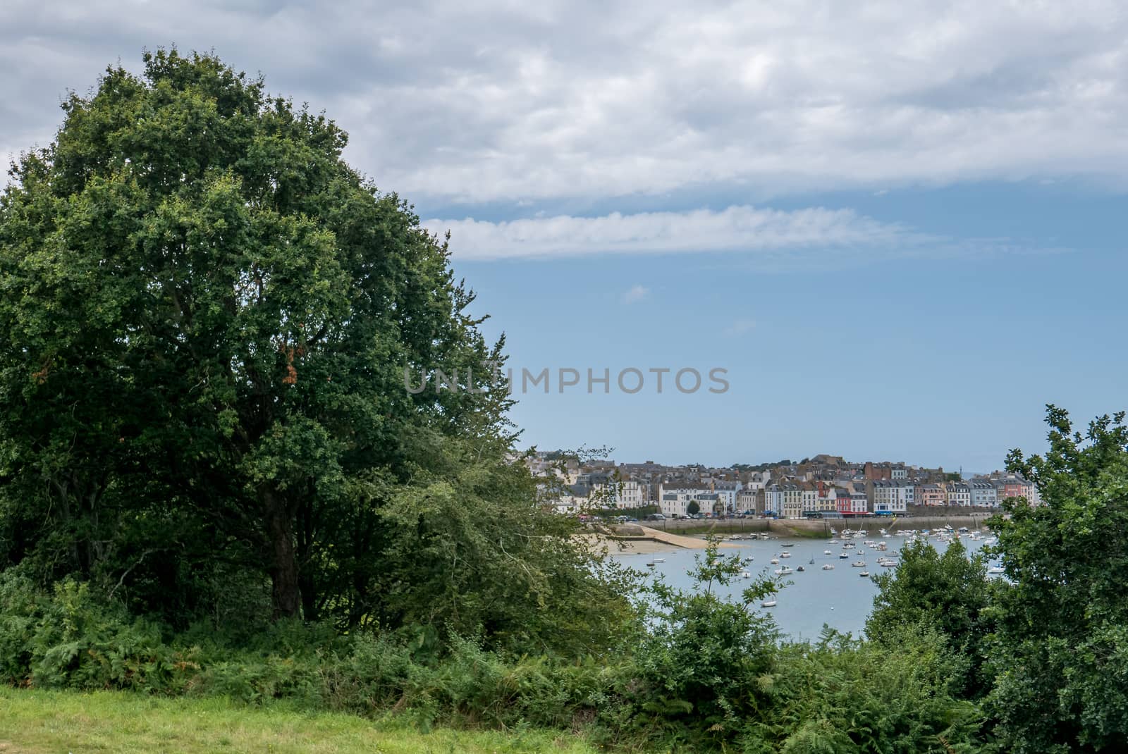 a landscape of Brittany in summer, France. sea, color of this region in summer