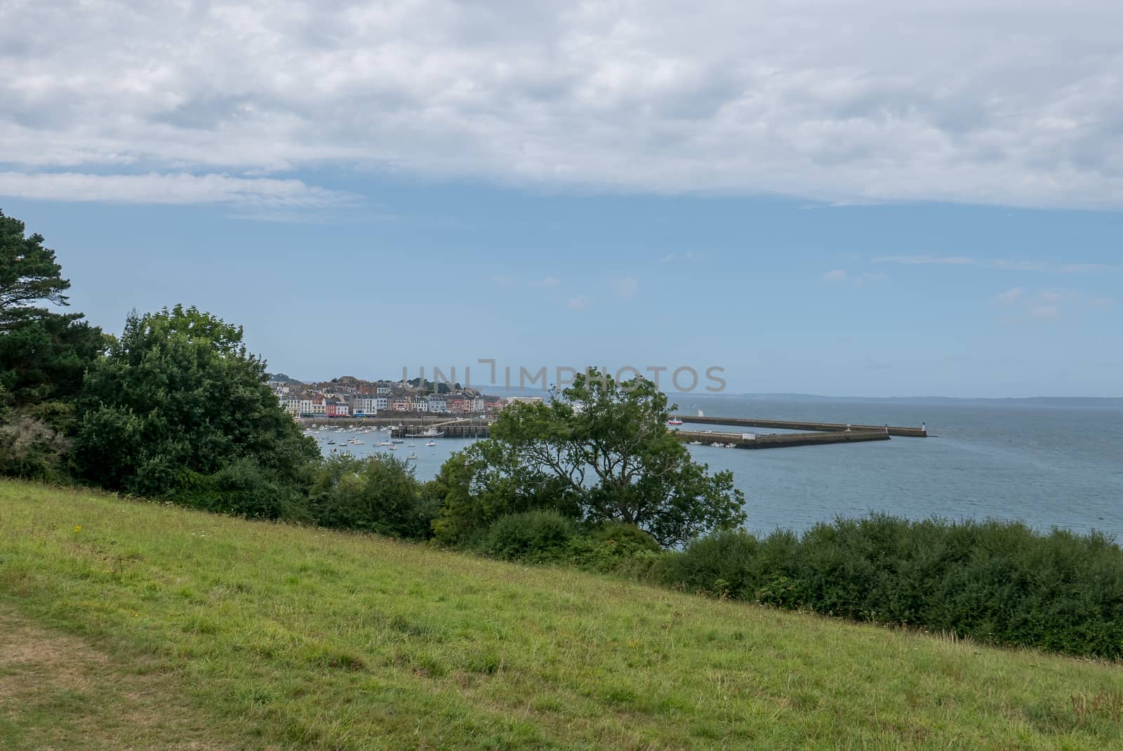 a landscape of Brittany in summer, France. sea, color of this region in summer