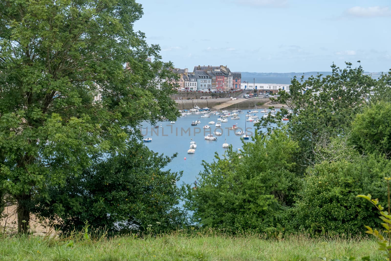 a landscape of Brittany in summer, France. sea, color of this region in summer