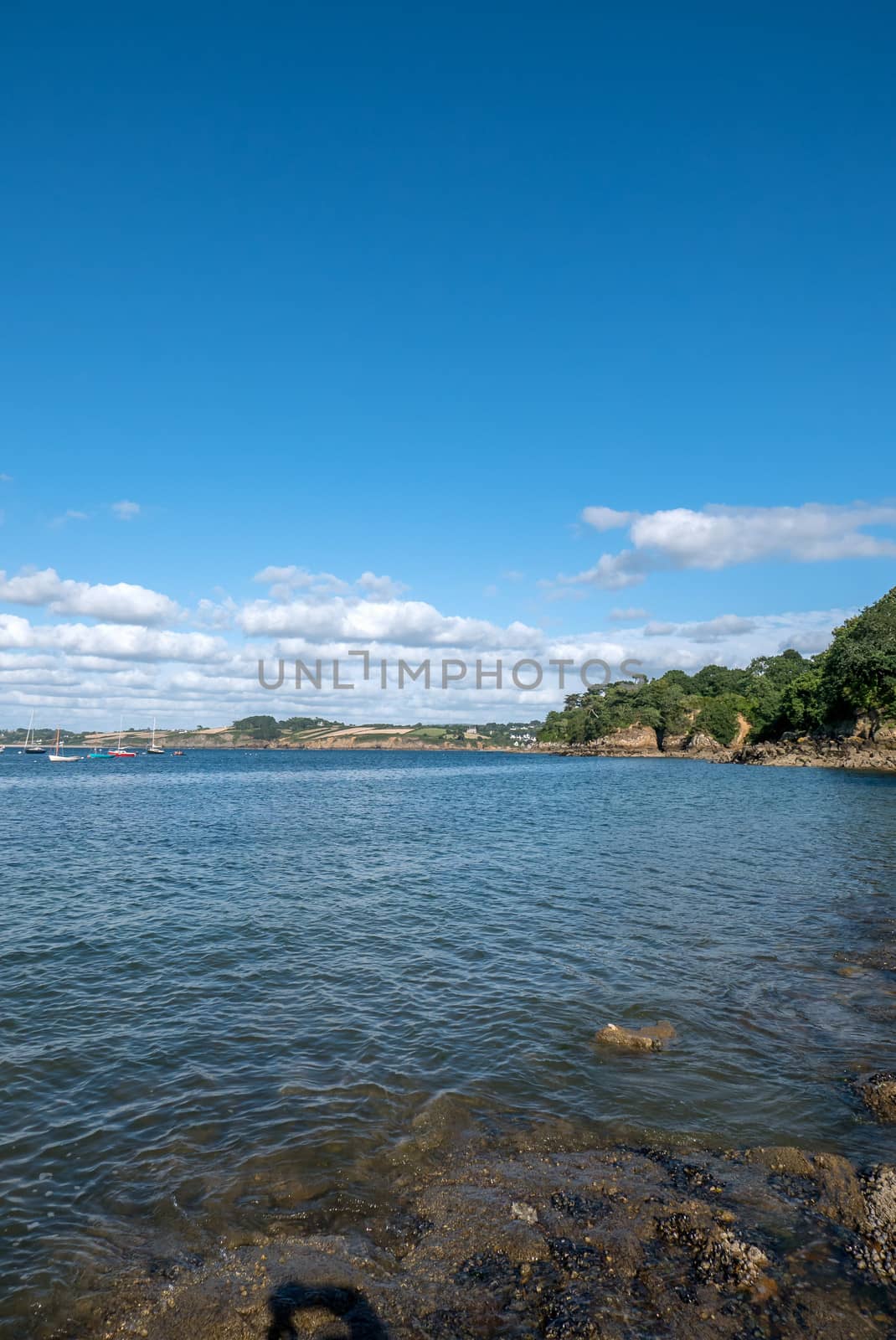a landscape of Brittany in summer, France. sea, color of this region in summer