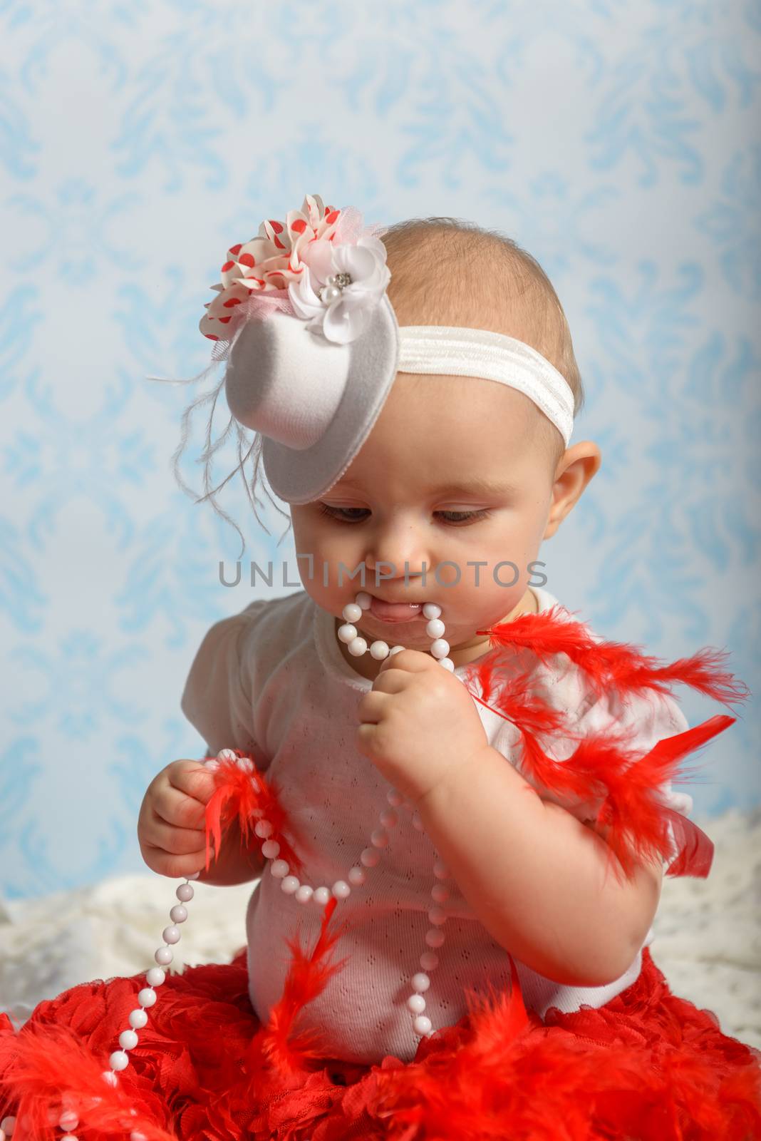 Portrait of adorable baby girl. Childhood. Authentic image