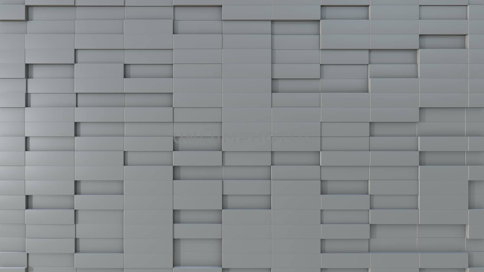 Abstract 3D illustration of white cubes background. Random displacement. Good background