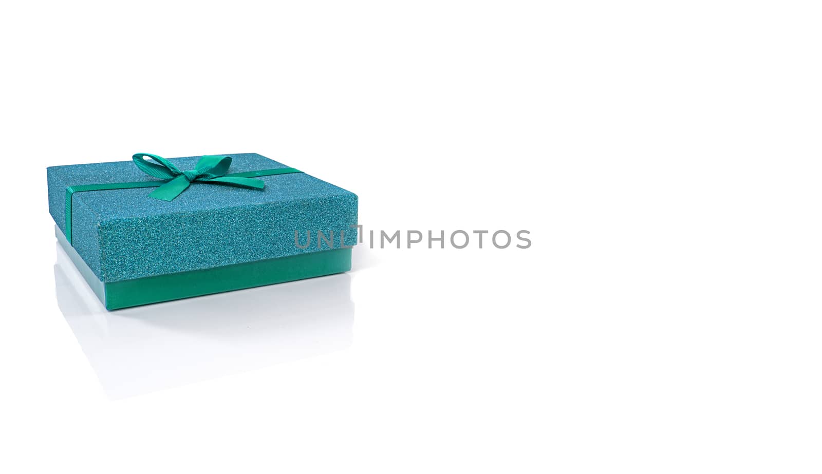 blue gift box isolated on white by compuinfoto