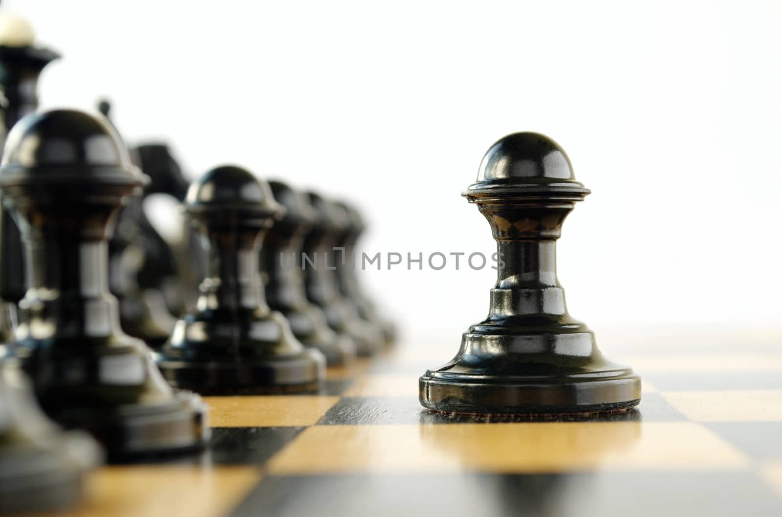 chess pieces on the board during the game