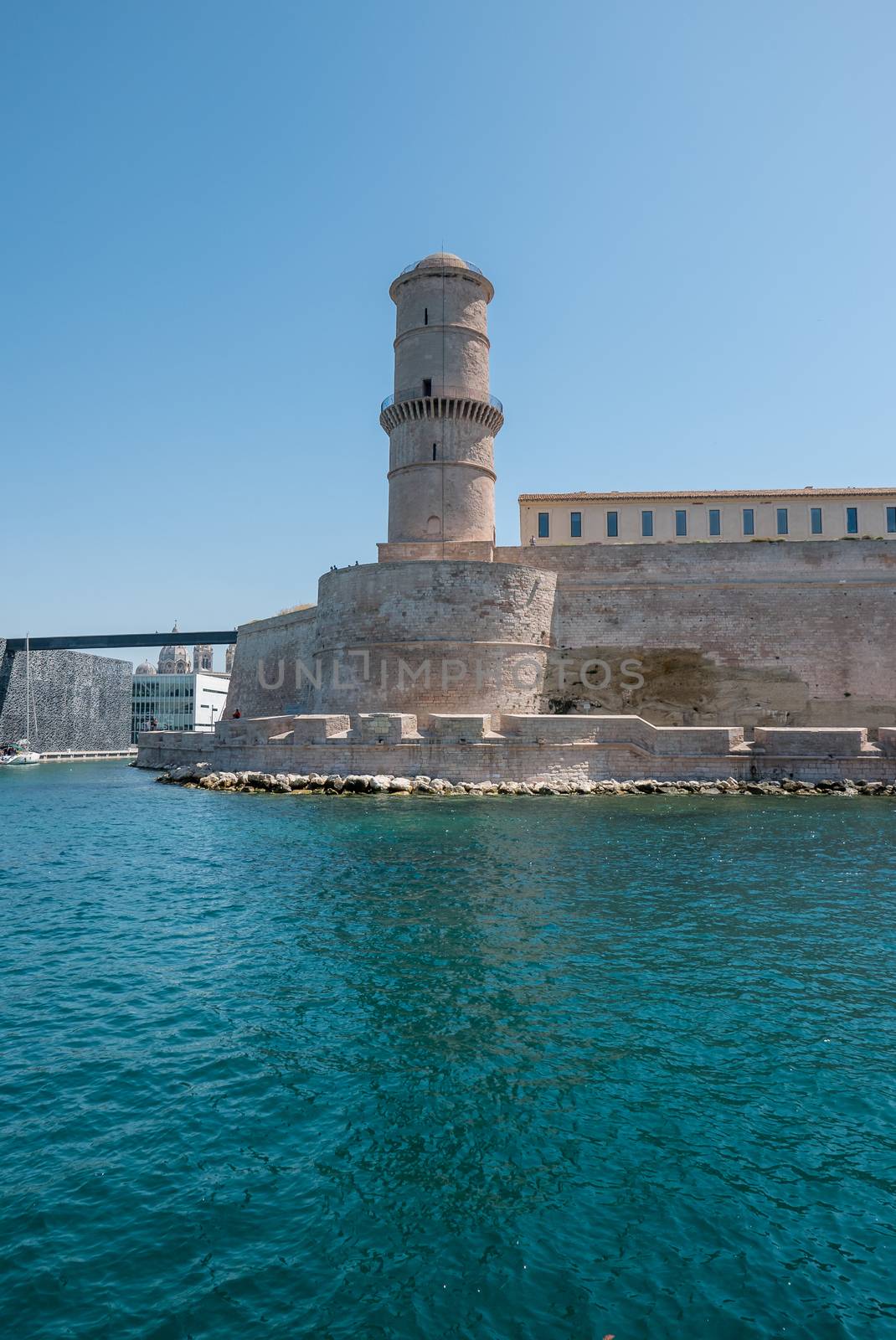 entrance to the old port of Marseille, France. boat ride