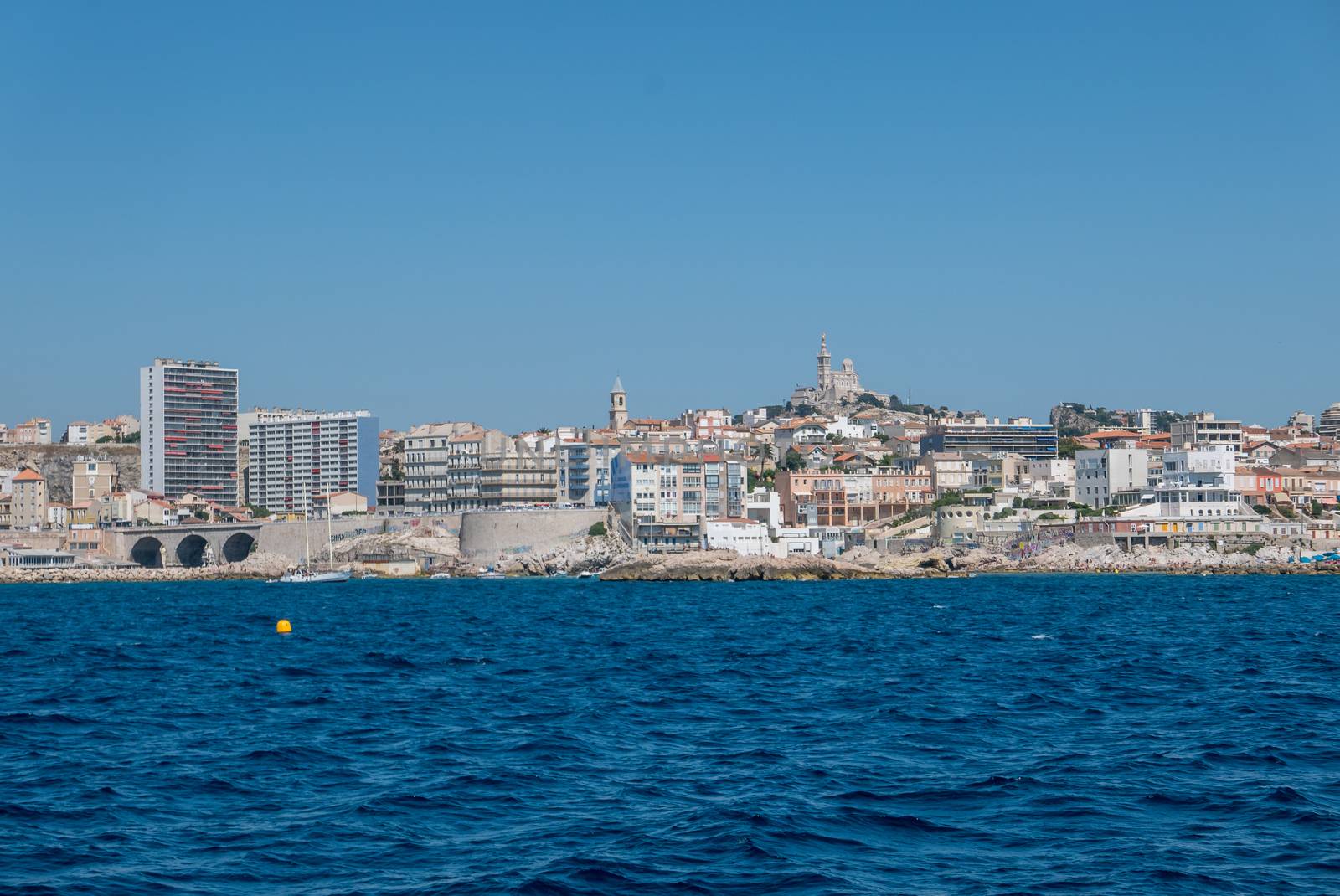 entrance to the old port of Marseille, France. boat ride