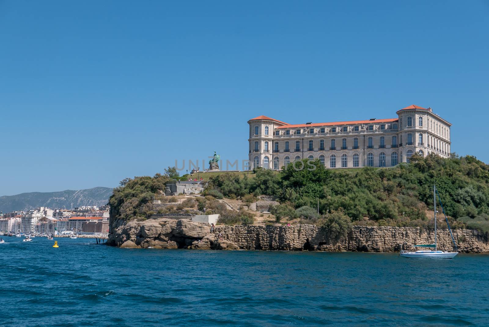 entrance to the old port of Marseille, France. boat ride