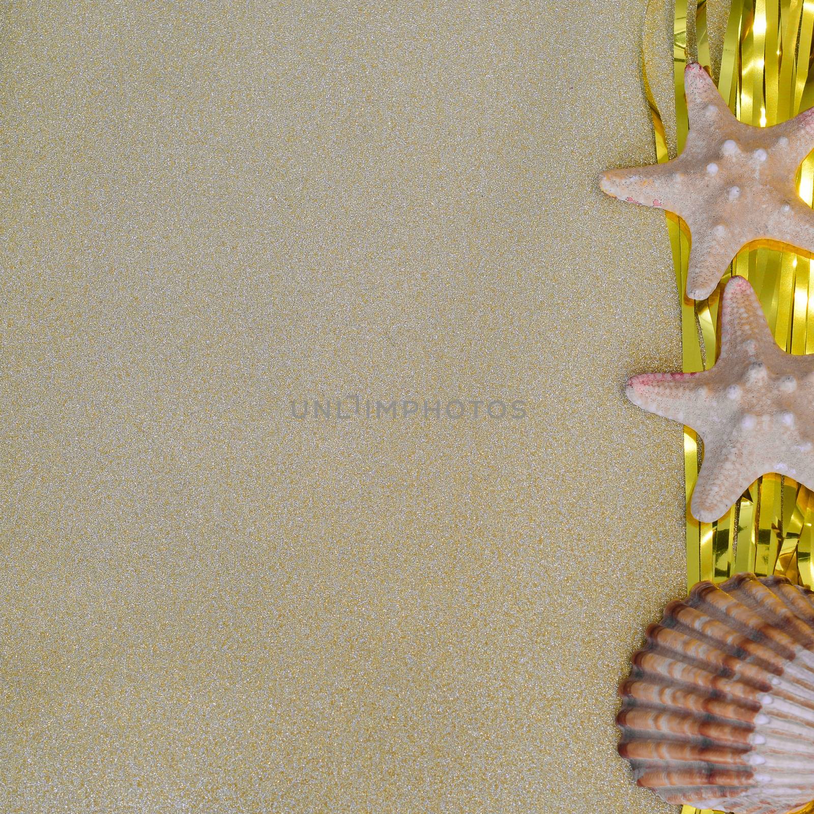 Christmas decorations and Christmas toys combined with sea stars and shells by alexandr_sorokin