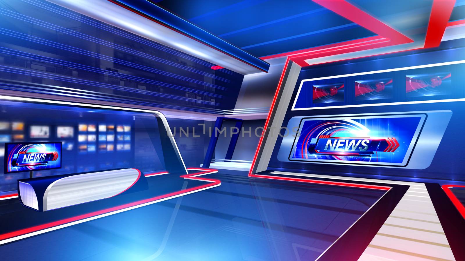 3D rendering background is perfect for any type of news or information presentation. The background features a stylish and clean layout