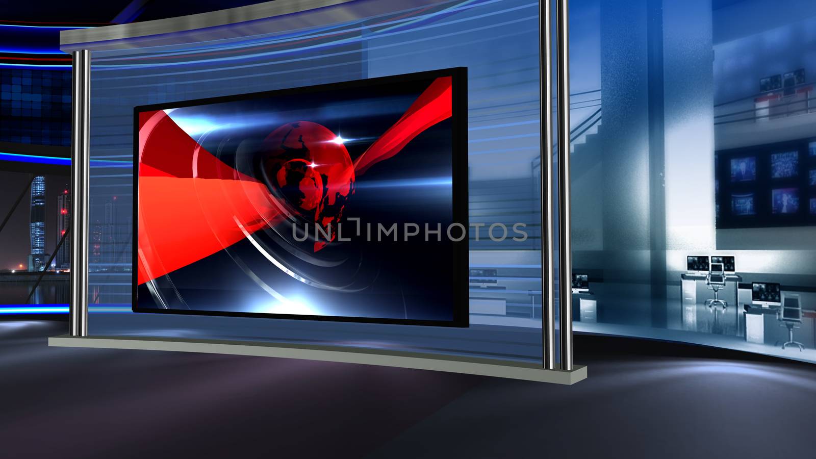 3D rendering background is perfect for any type of news or information presentation. The background features a stylish and clean layout