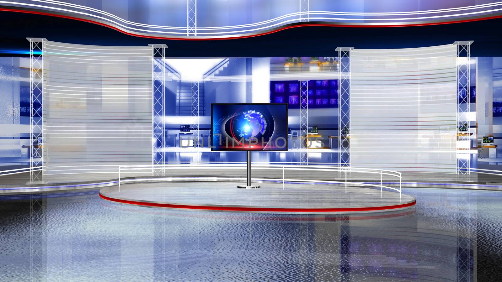 3D rendering background is perfect for any type of news or information presentation. The background features a stylish and clean layout