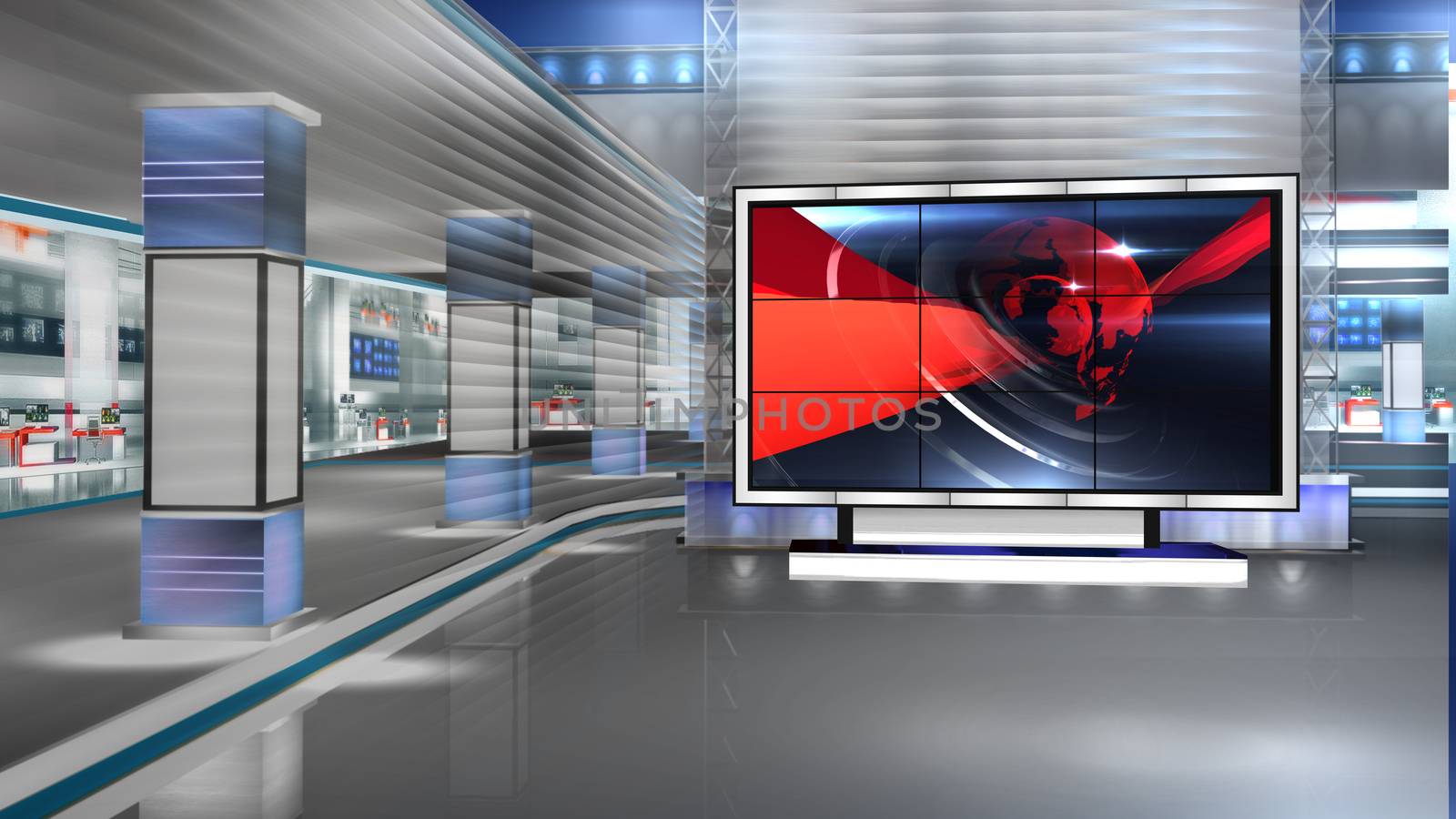 3D rendering background is perfect for any type of news or information presentation. The background features a stylish and clean layout