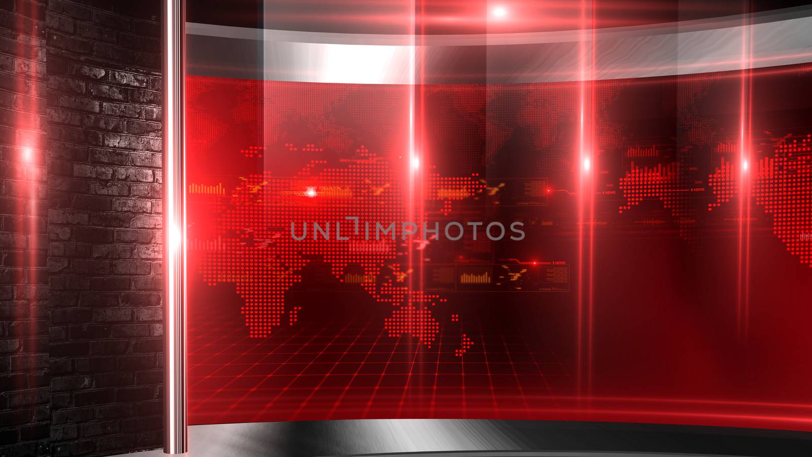 3D rendering background is perfect for any type of news or information presentation. The background features a stylish and clean layout