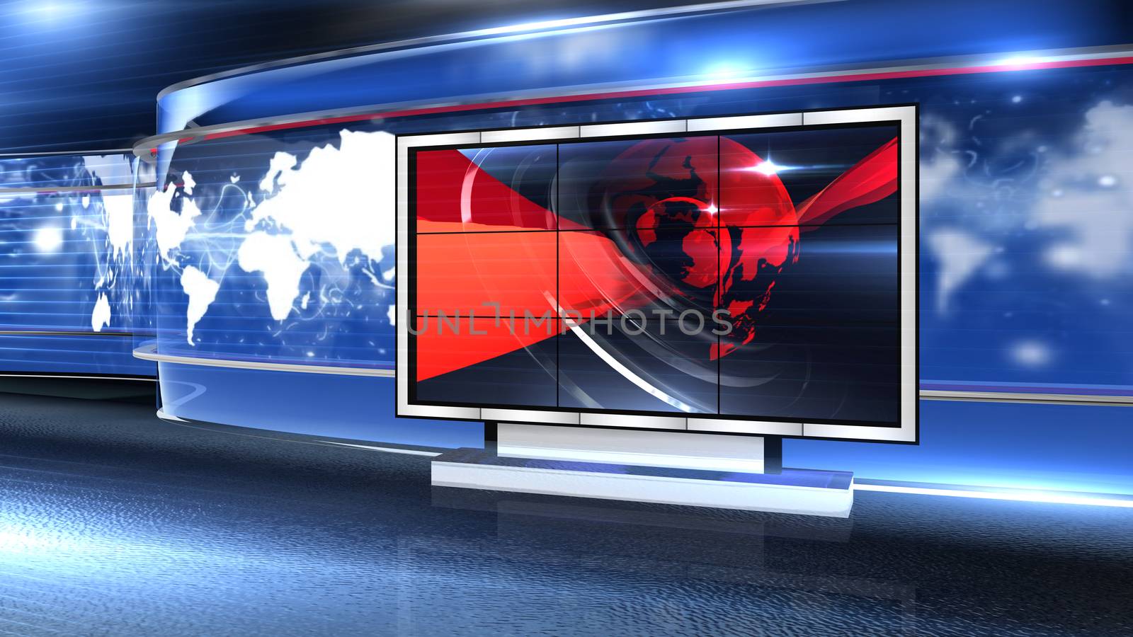 3D rendering background is perfect for any type of news or information presentation. The background features a stylish and clean layout