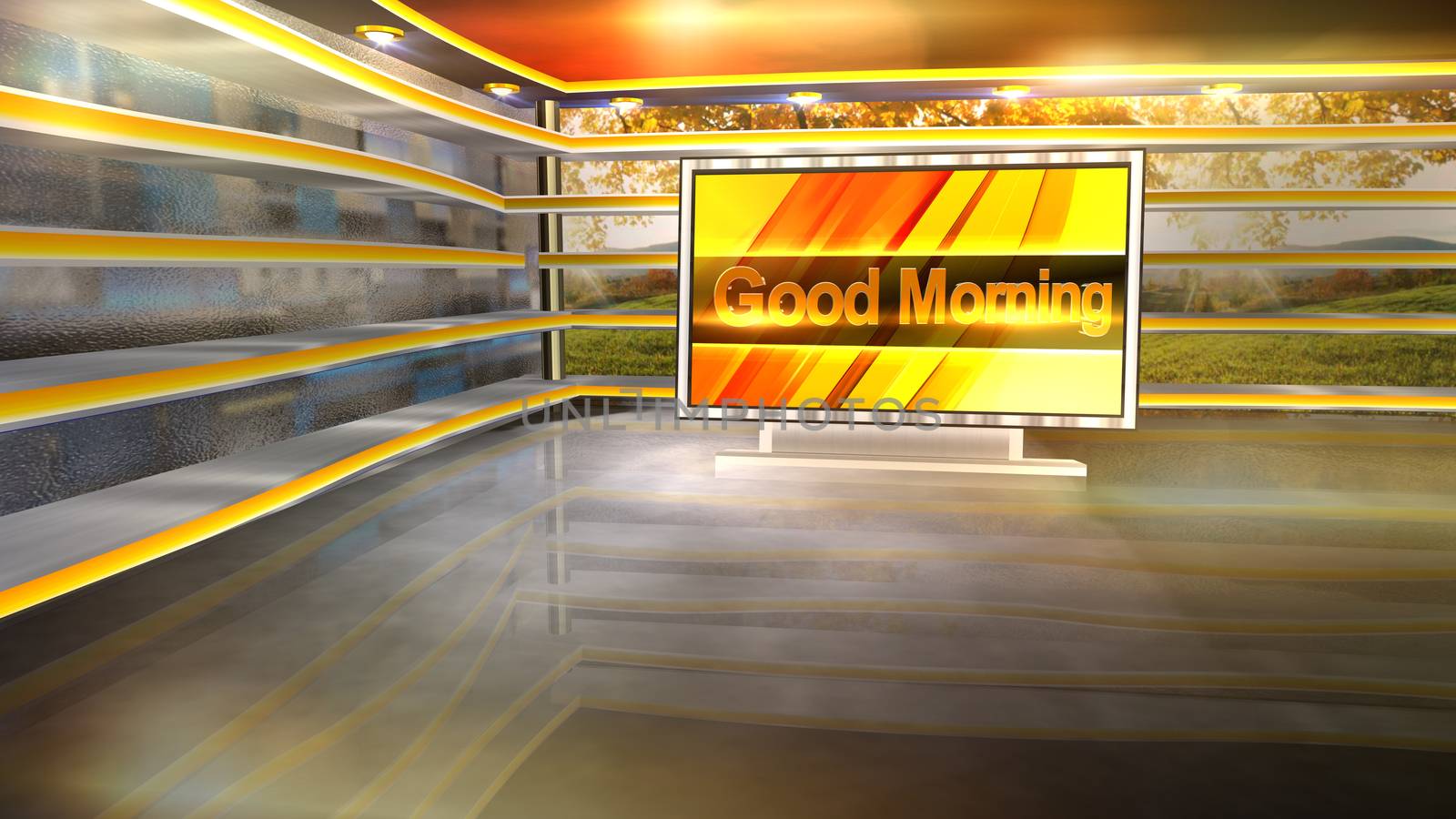 3D rendering background is perfect for any type of news or information presentation. The background features a stylish and clean layout