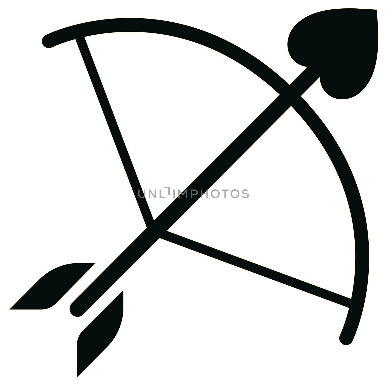 Bow and arrow linear icon isolated on transparent background, Bow and arrow transparency concept can be used for web and mobile