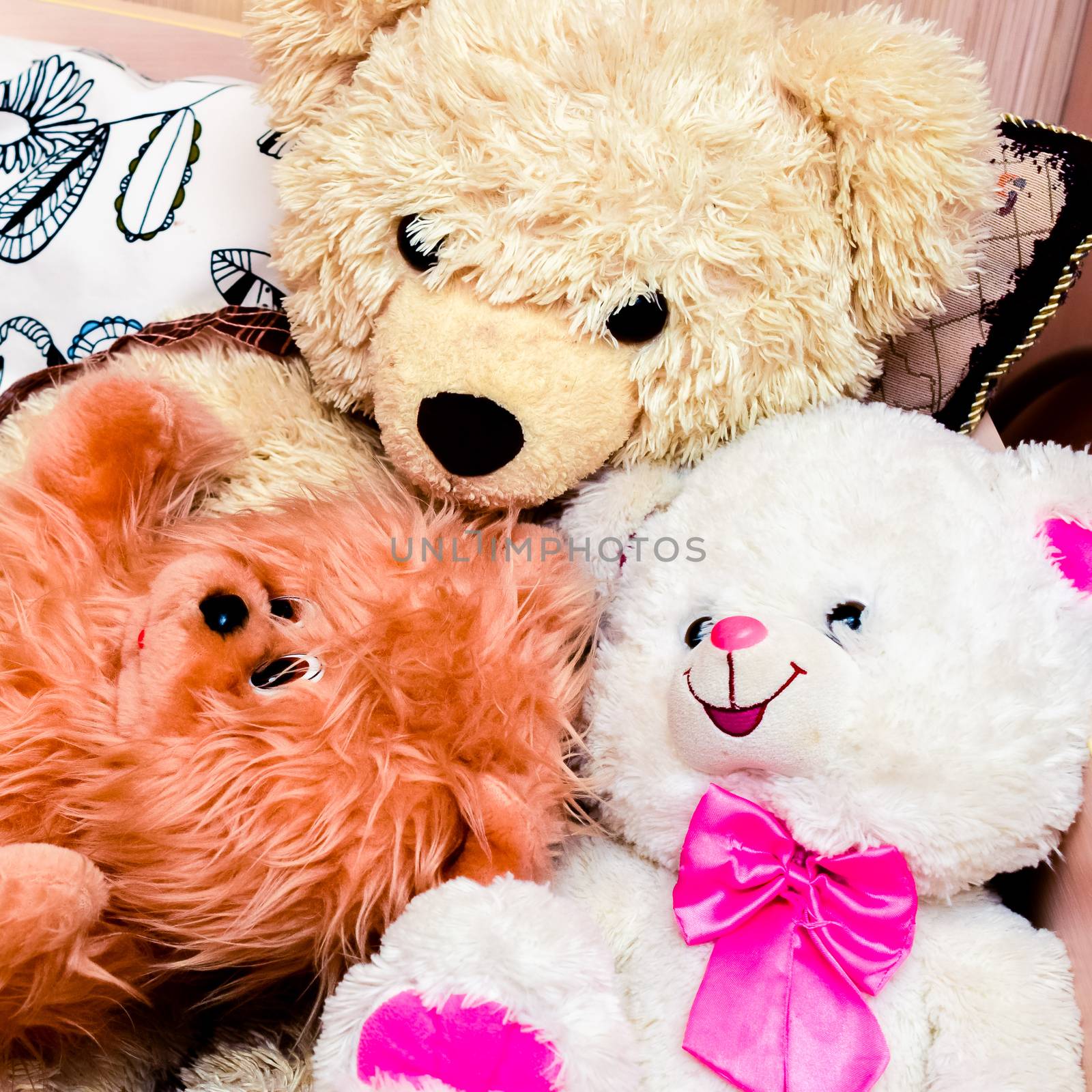 bright colored soft toys in a messy situation by alexandr_sorokin