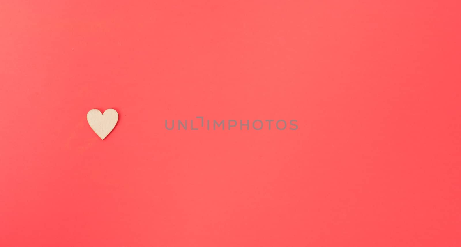 Valentine's Day background, Top view Flat lay Red heart on red background. Valentines day concept with copy space