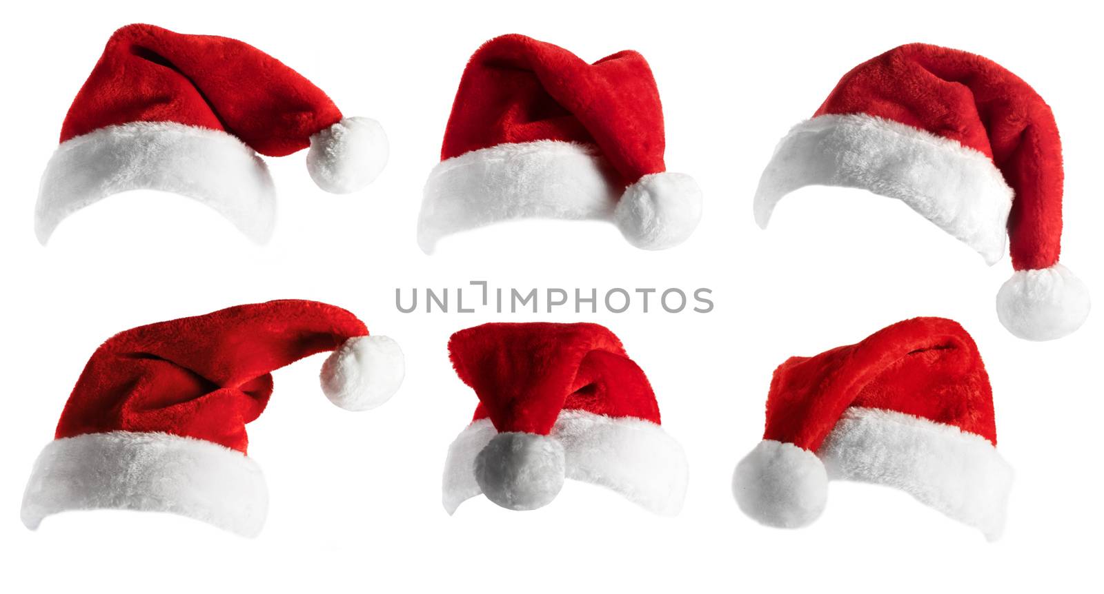 Santa Claus Hat set isolated over white background