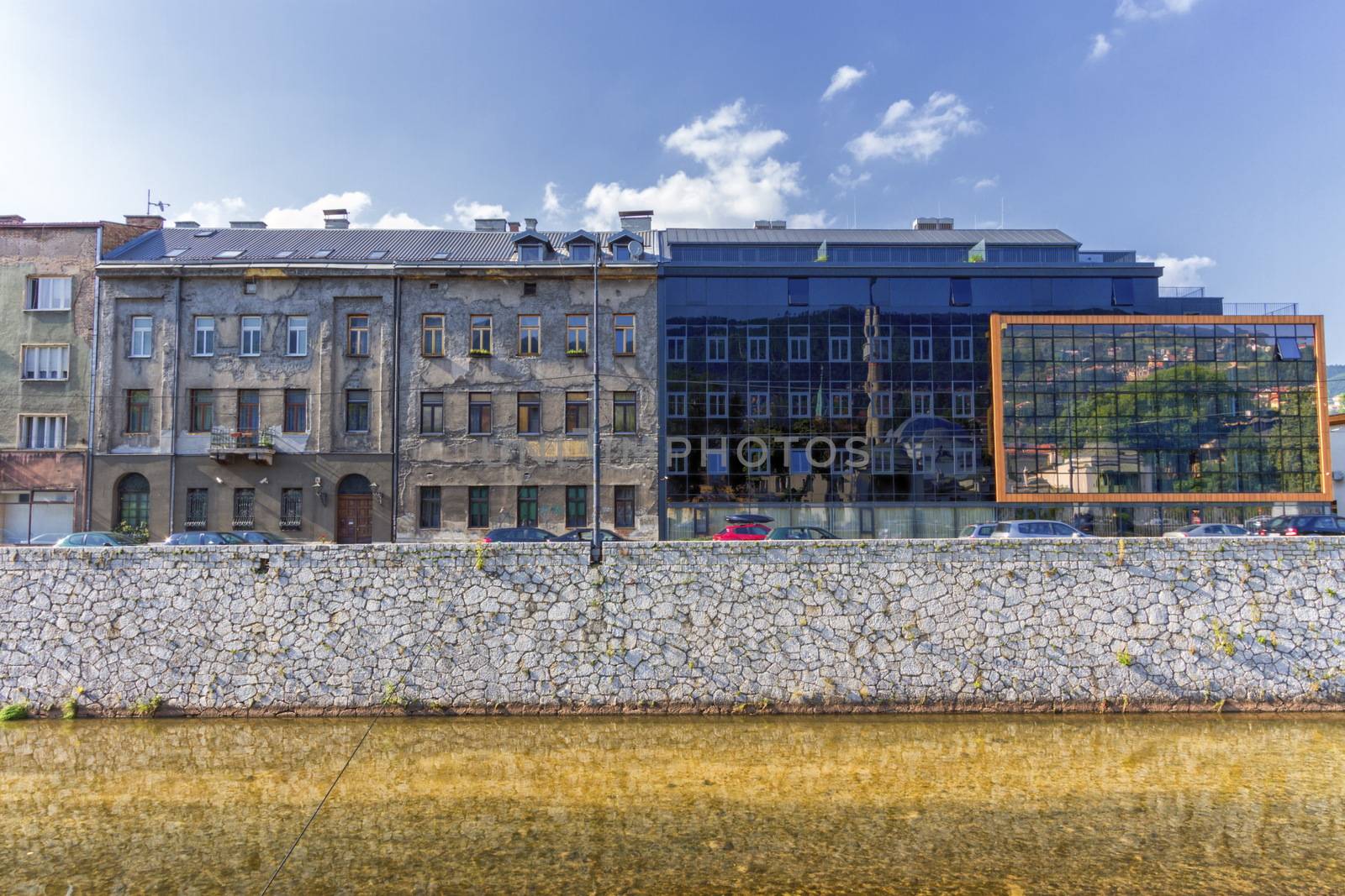 Old and modern buildings in Sarajevo, Bosnia-Herzergovina by Elenaphotos21