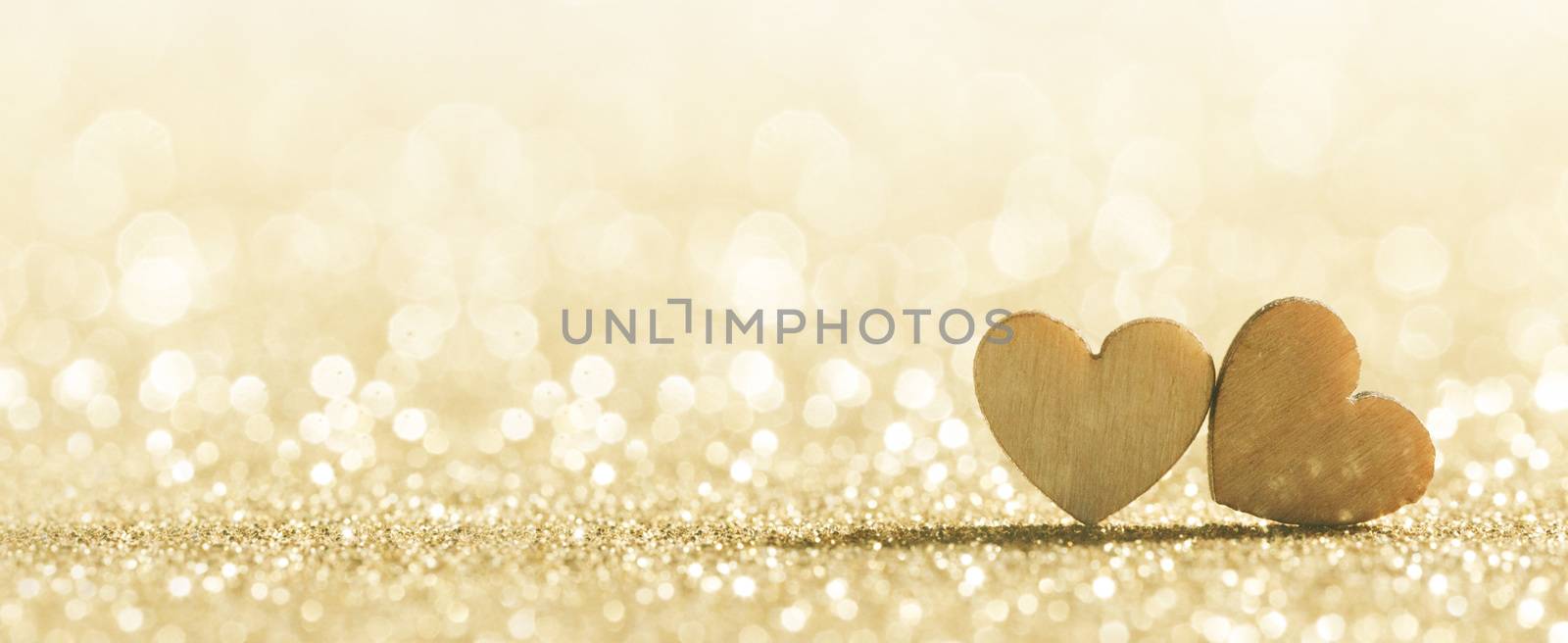 Two hearts on bokeh background by Yellowj