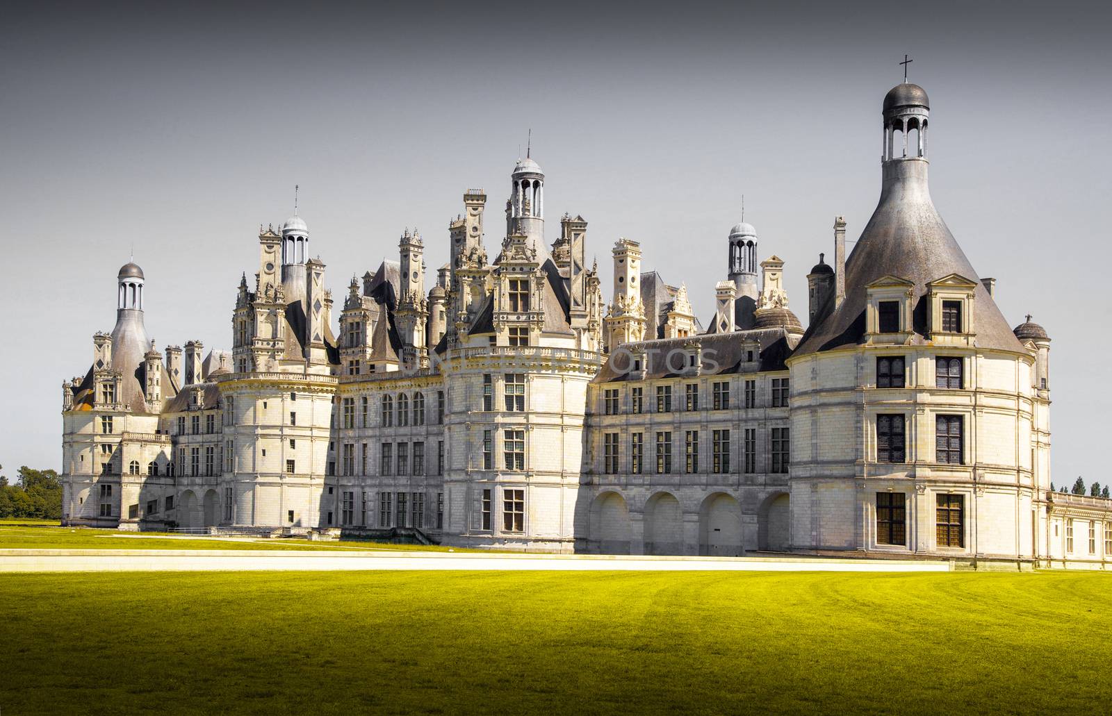 view of Chambord castle in the Loire walley