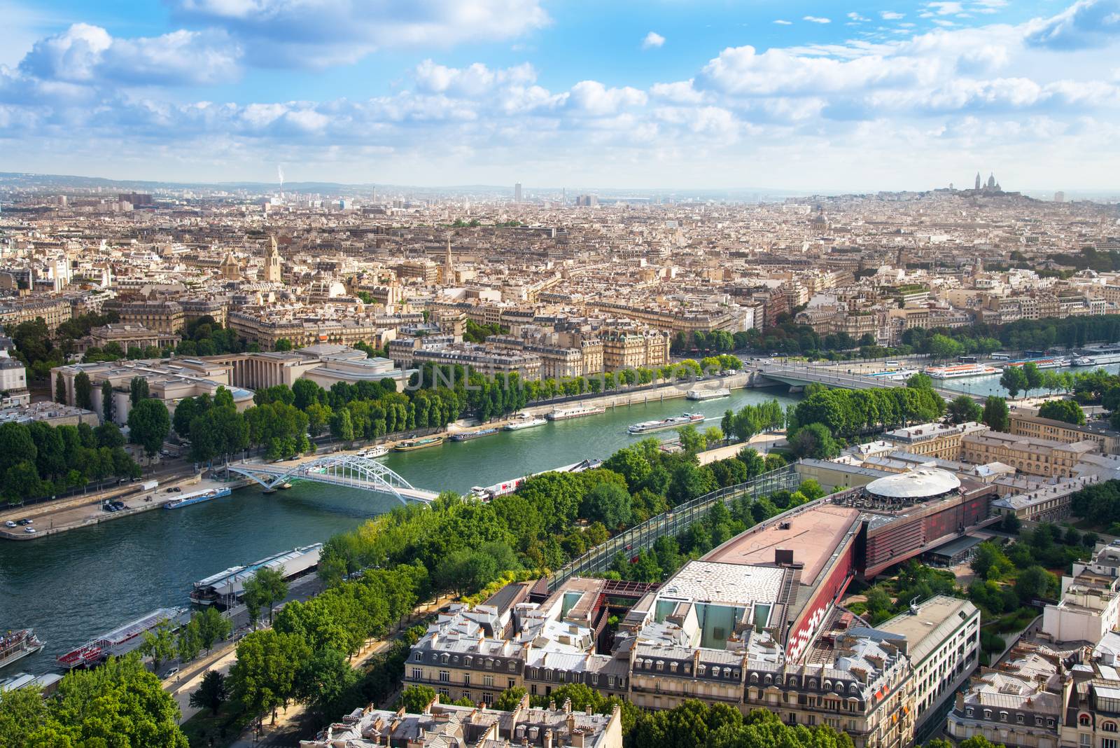 Paris view from the top of the Eiffel Tower