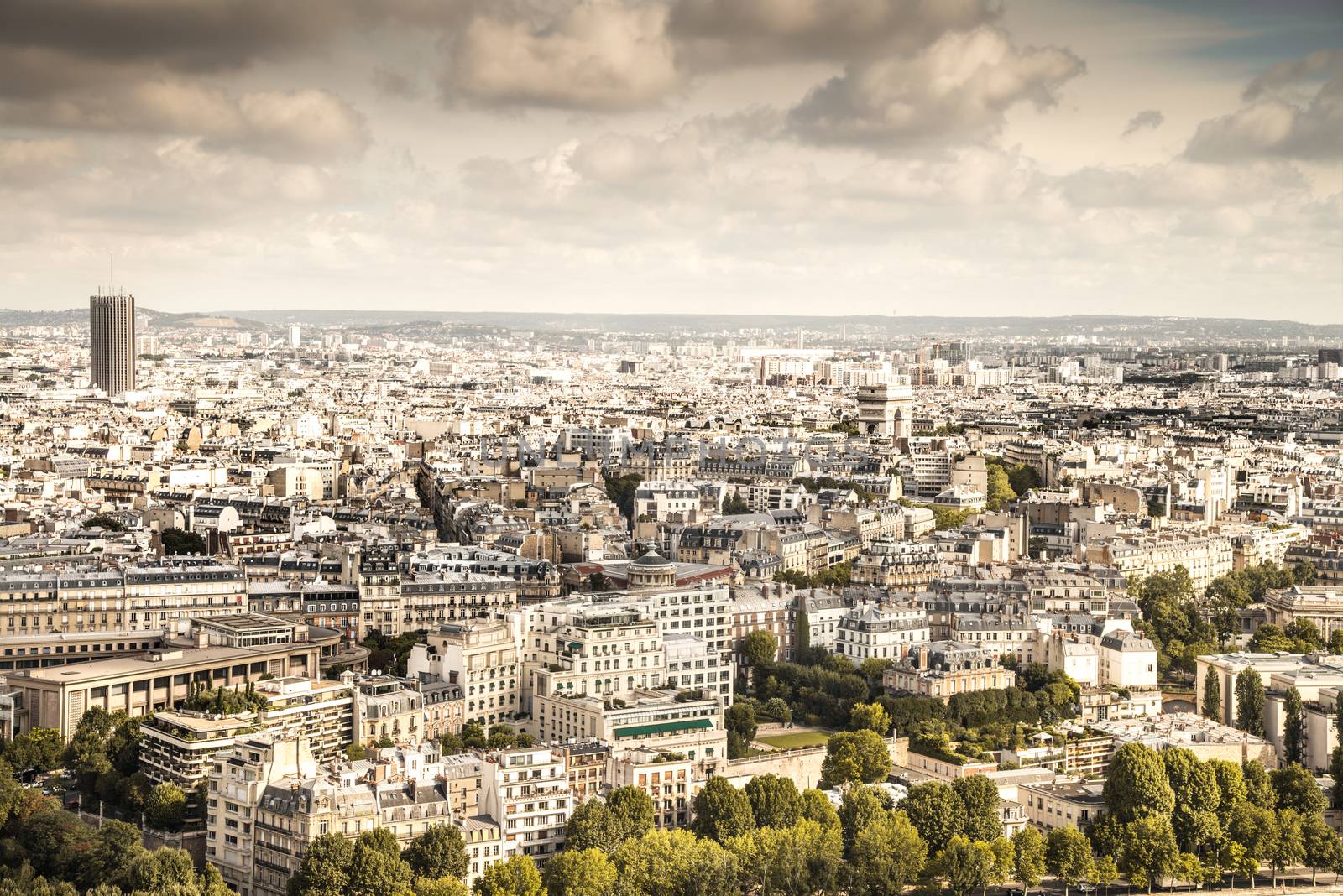 panorama of Paris from the Eiffel Tower