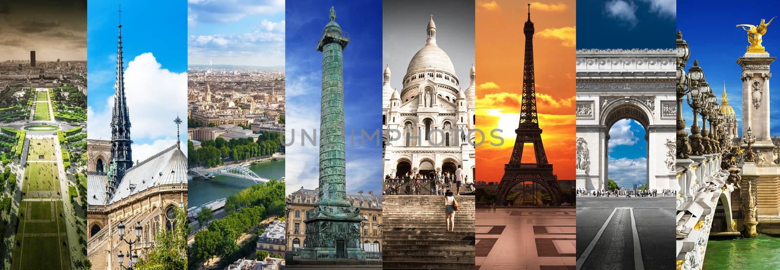 a collage of images of Paris