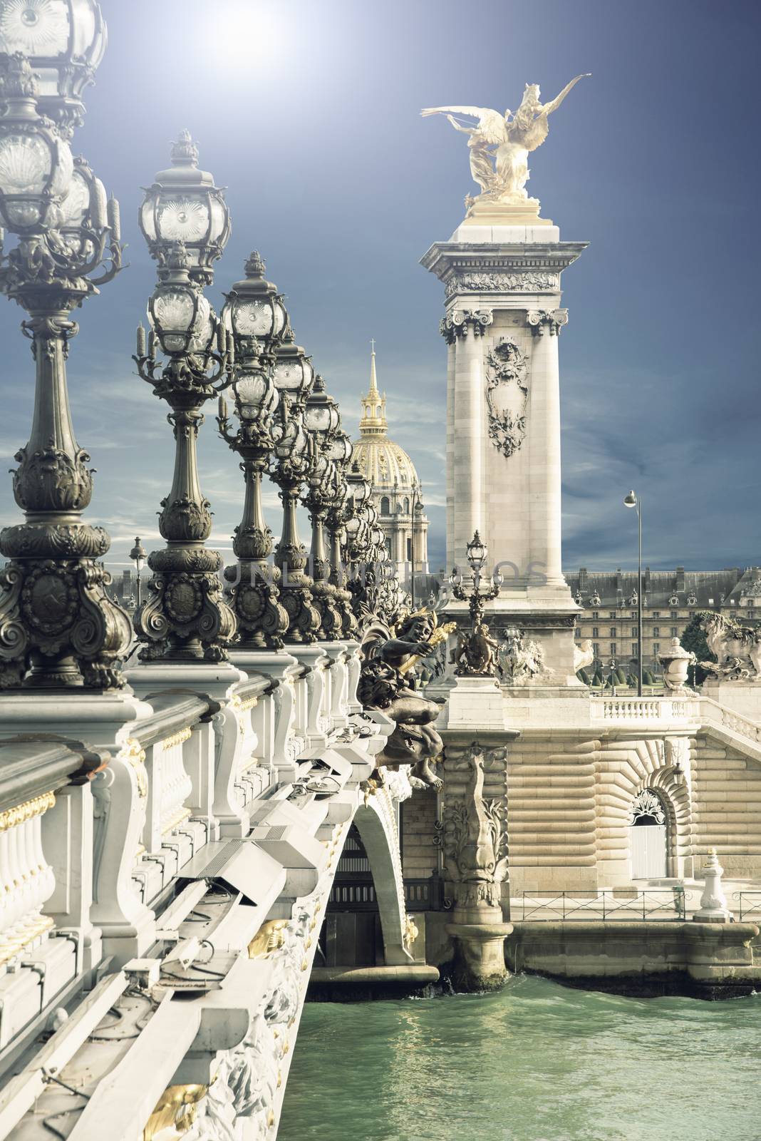 view of Pont Alexandre III in Paris