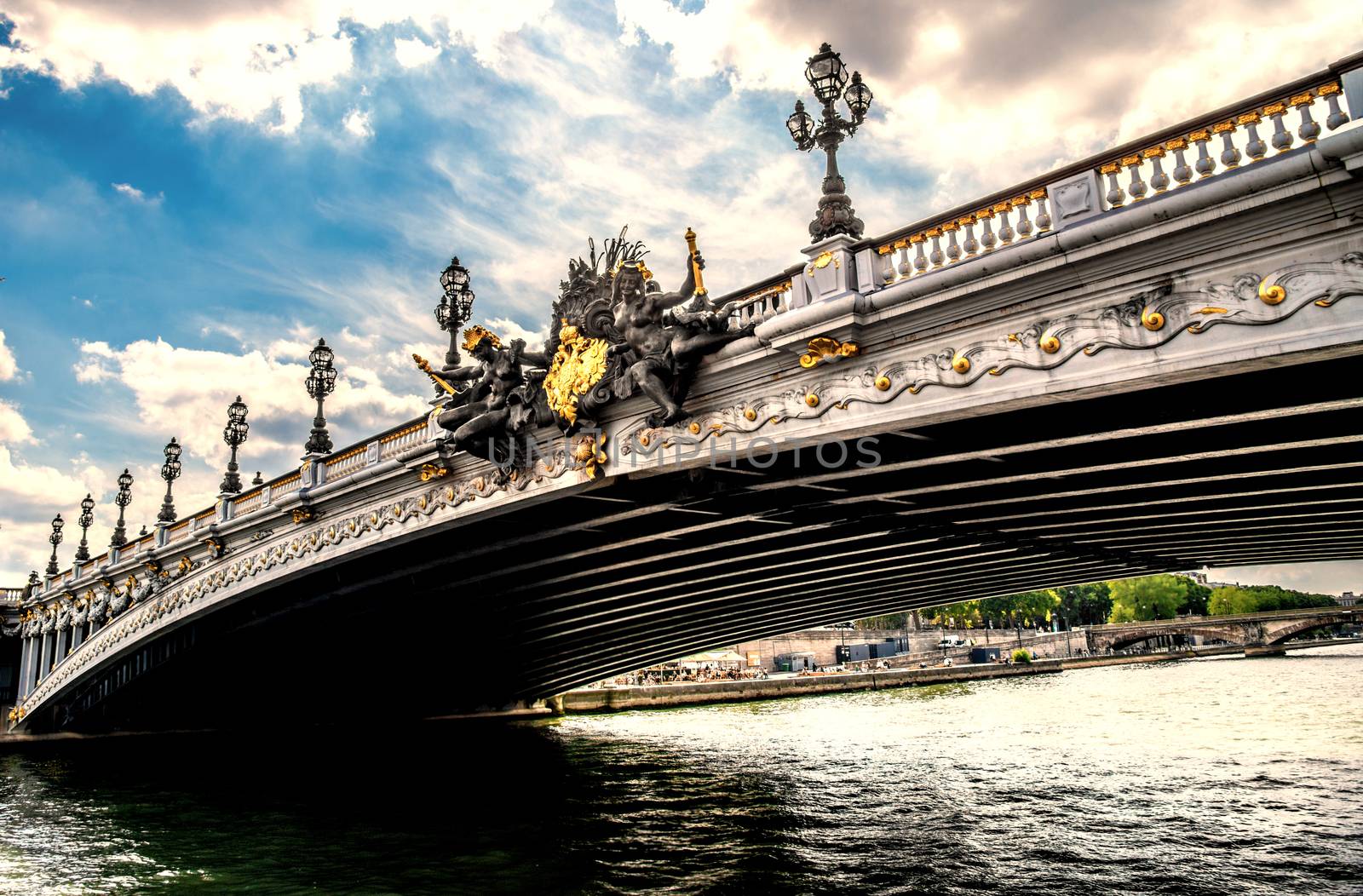 view of storic bridge in Paris