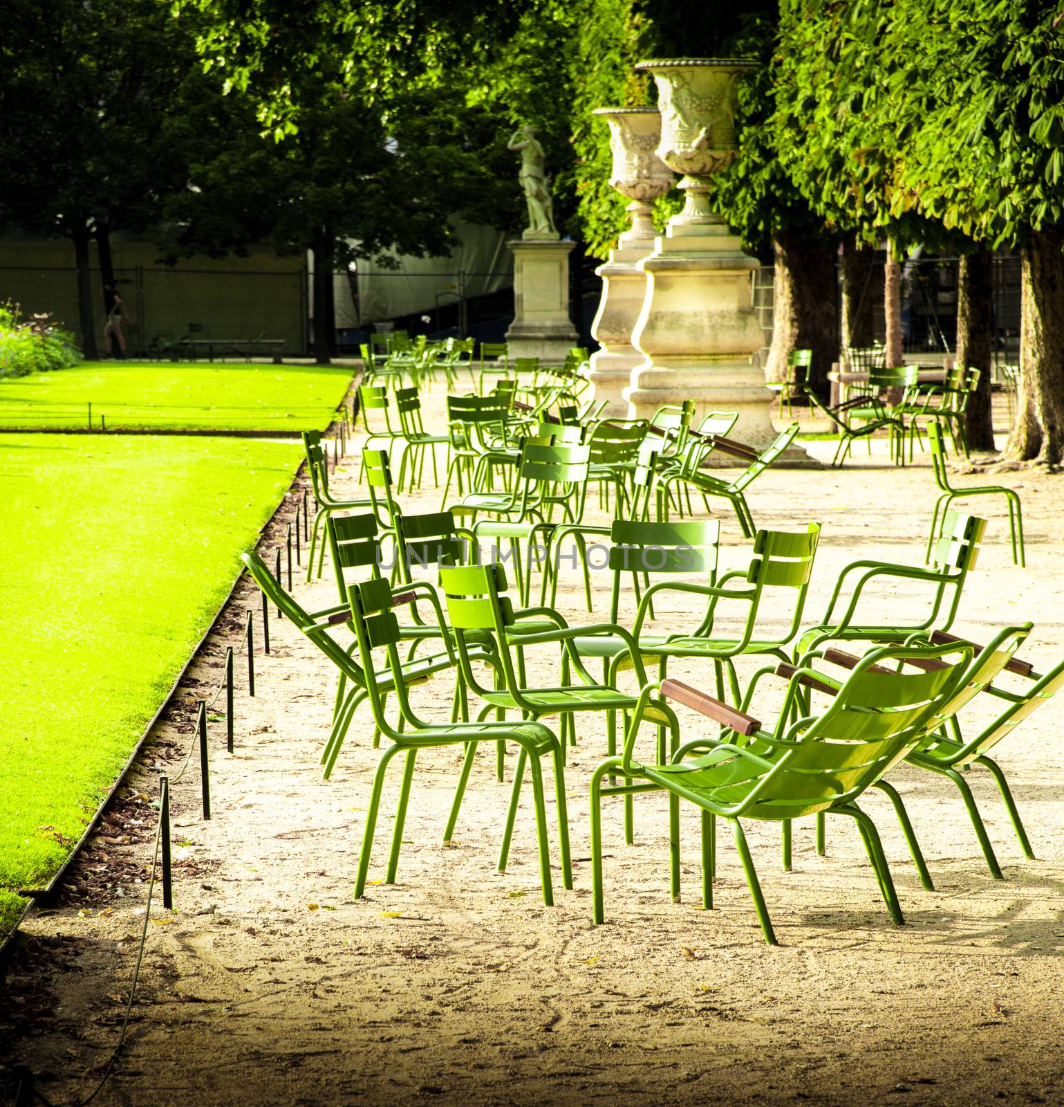 The chairs at the des Tuileries Gardens in Paris