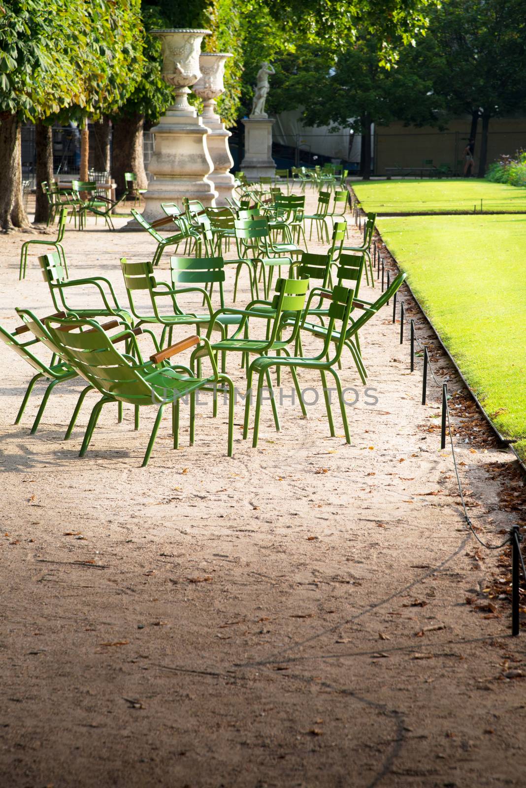 The chairs at the des Tuileries Gardens in Paris