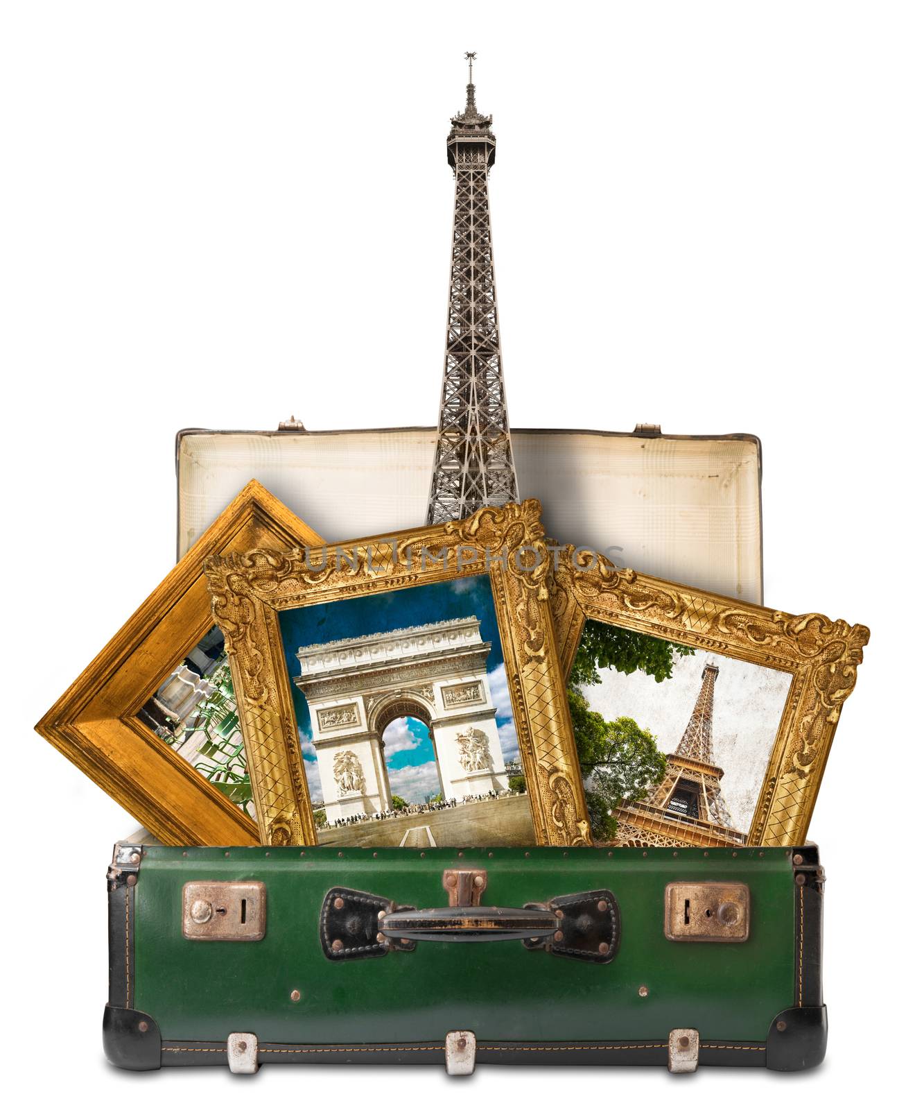 pictures of Paris in a suitcase