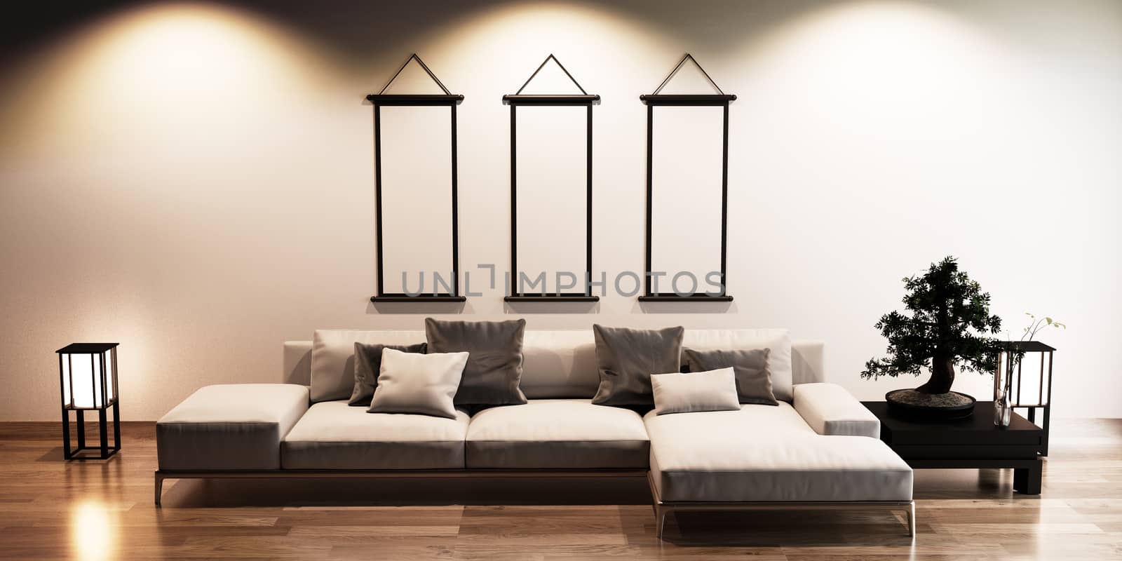 Mock up, Designed specifically in Japanese style, empty room. 3D by Minny0012011@hotmail.com