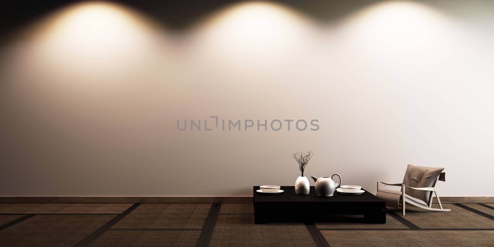 Mock up, Designed specifically in Japanese style, empty room. 3D by Minny0012011@hotmail.com