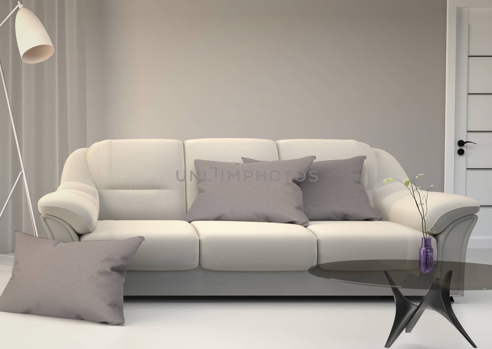 Living Room Interior Scandinavian style. 3D rendering