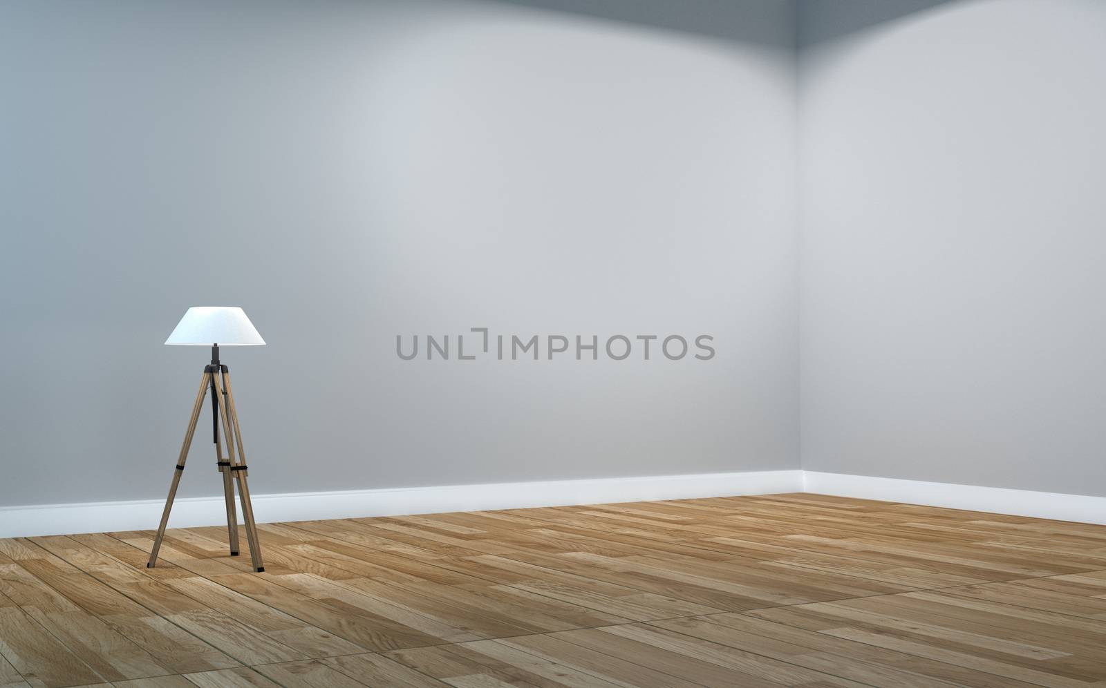 empty room with lamp. 3D rendering