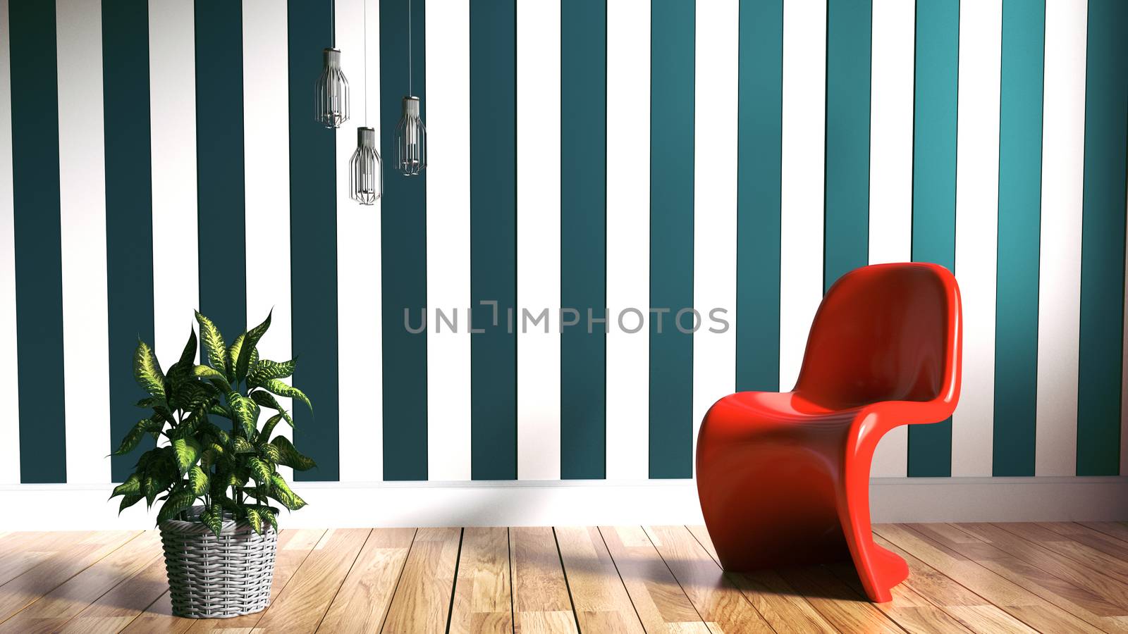 Living Room Scandinavian Style. 3D rendering