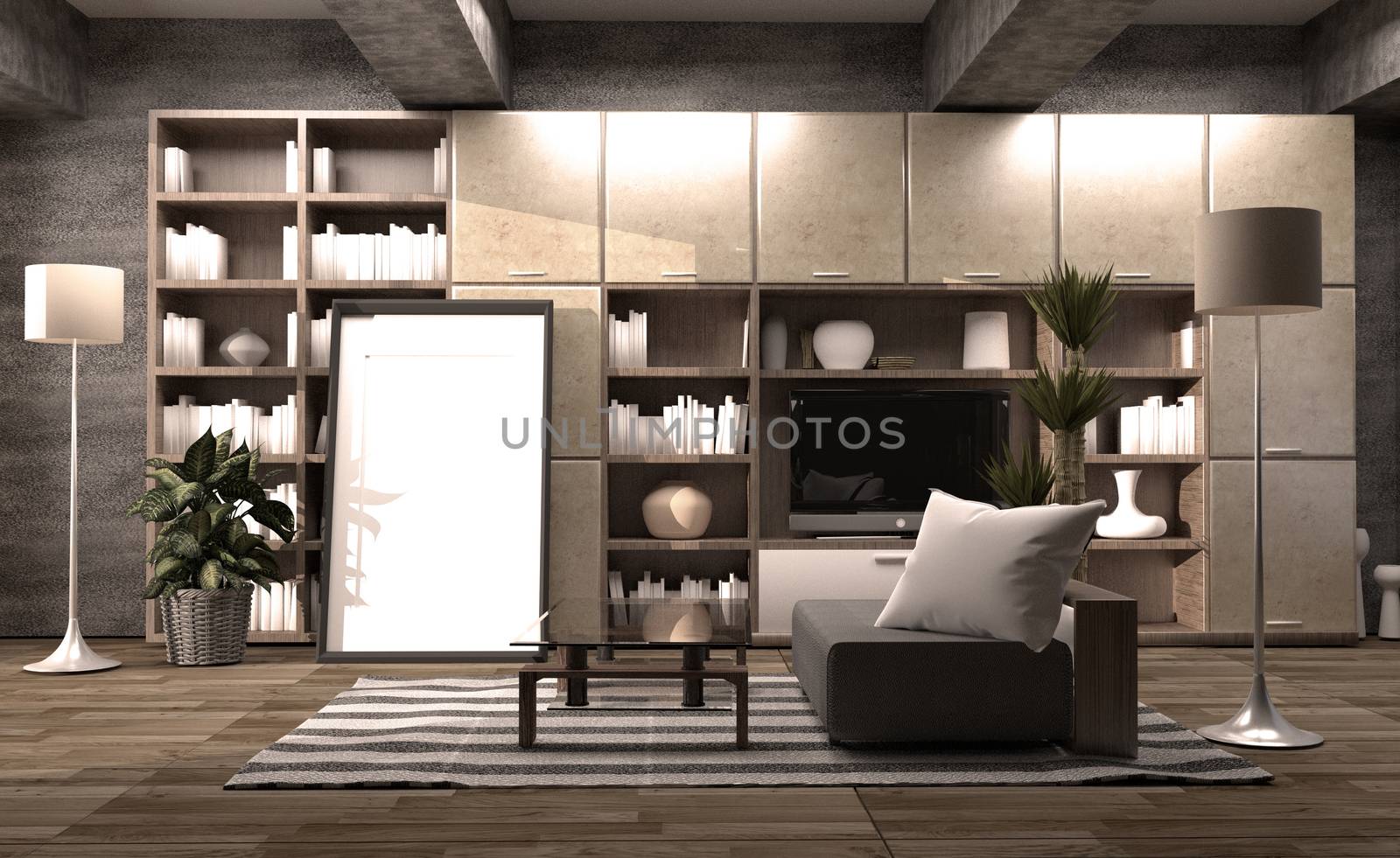Modern Room Scandinavian Style. 3D Rendering by Minny0012011@hotmail.com