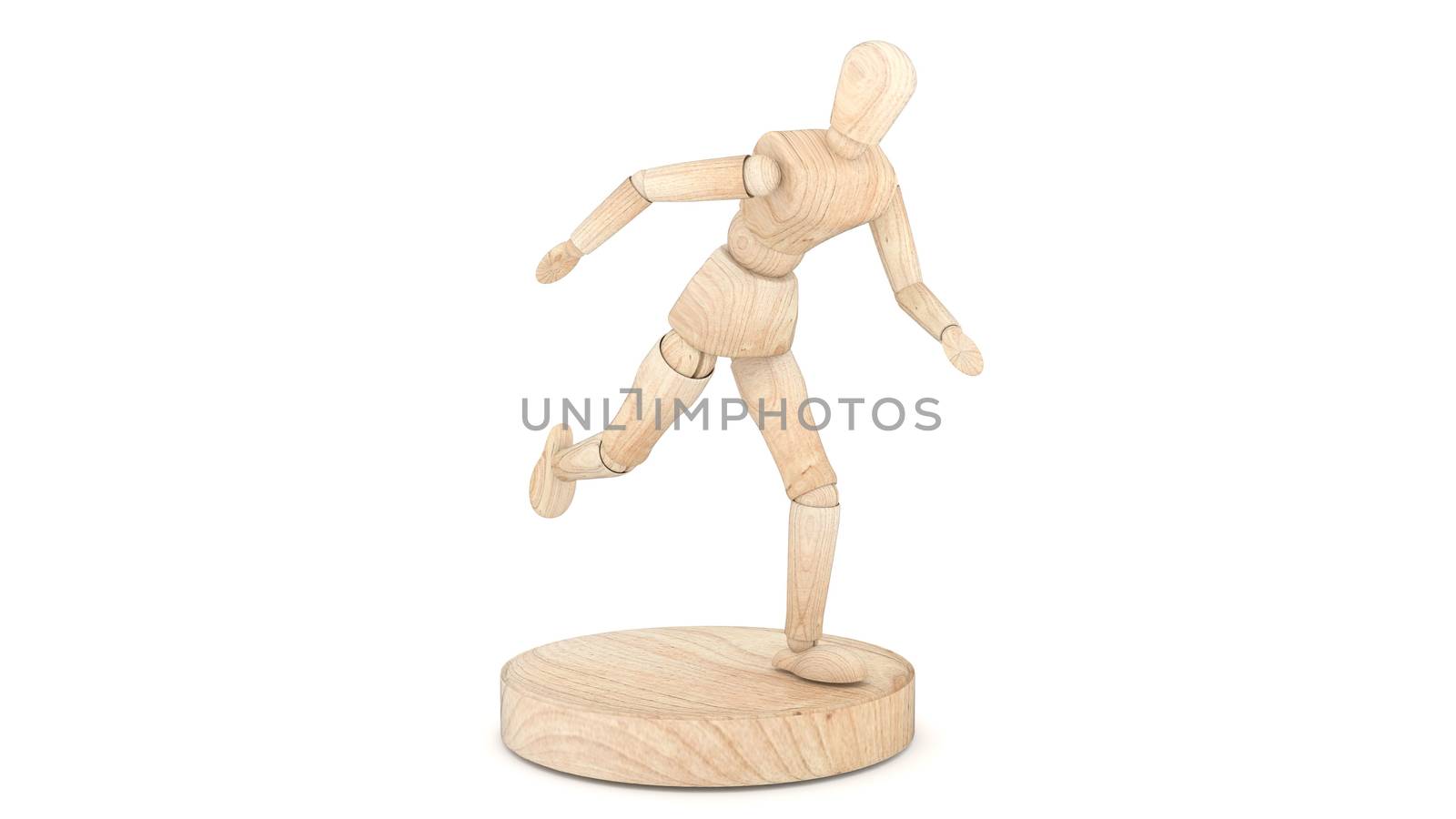 Run Wooden Dummy. 3D rendering by Minny0012011@hotmail.com