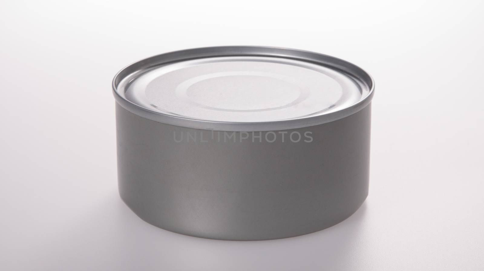 aluminum food can without label isolated on white by lanalanglois