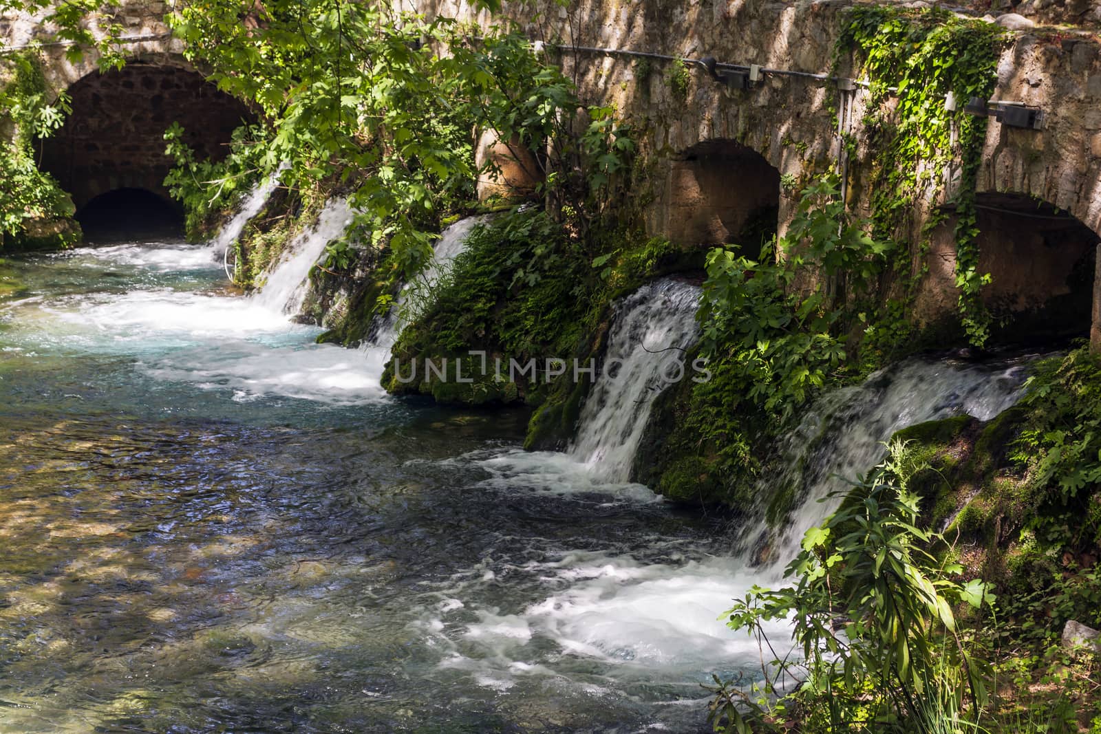 Waterfalls in the river Erkyna, Livadeia, Greece by ankarb