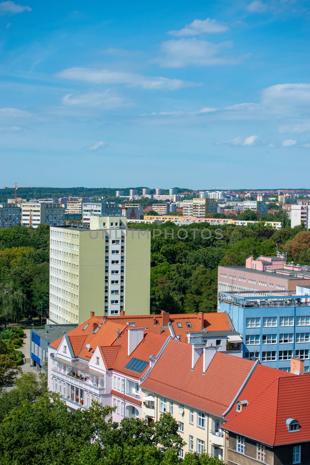 Szczecin cityscape on a sunny day, Poland, Europe
