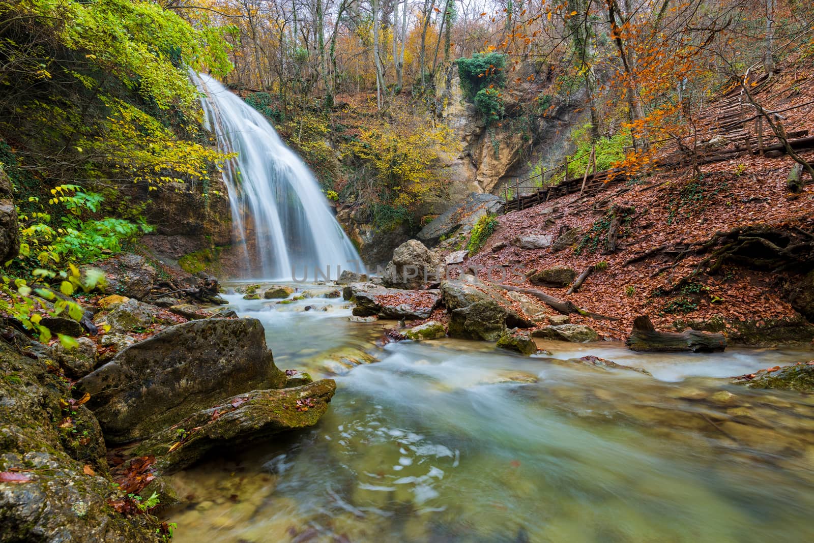 canyon in the mountains in autumn, view of the picturesque water by kosmsos111